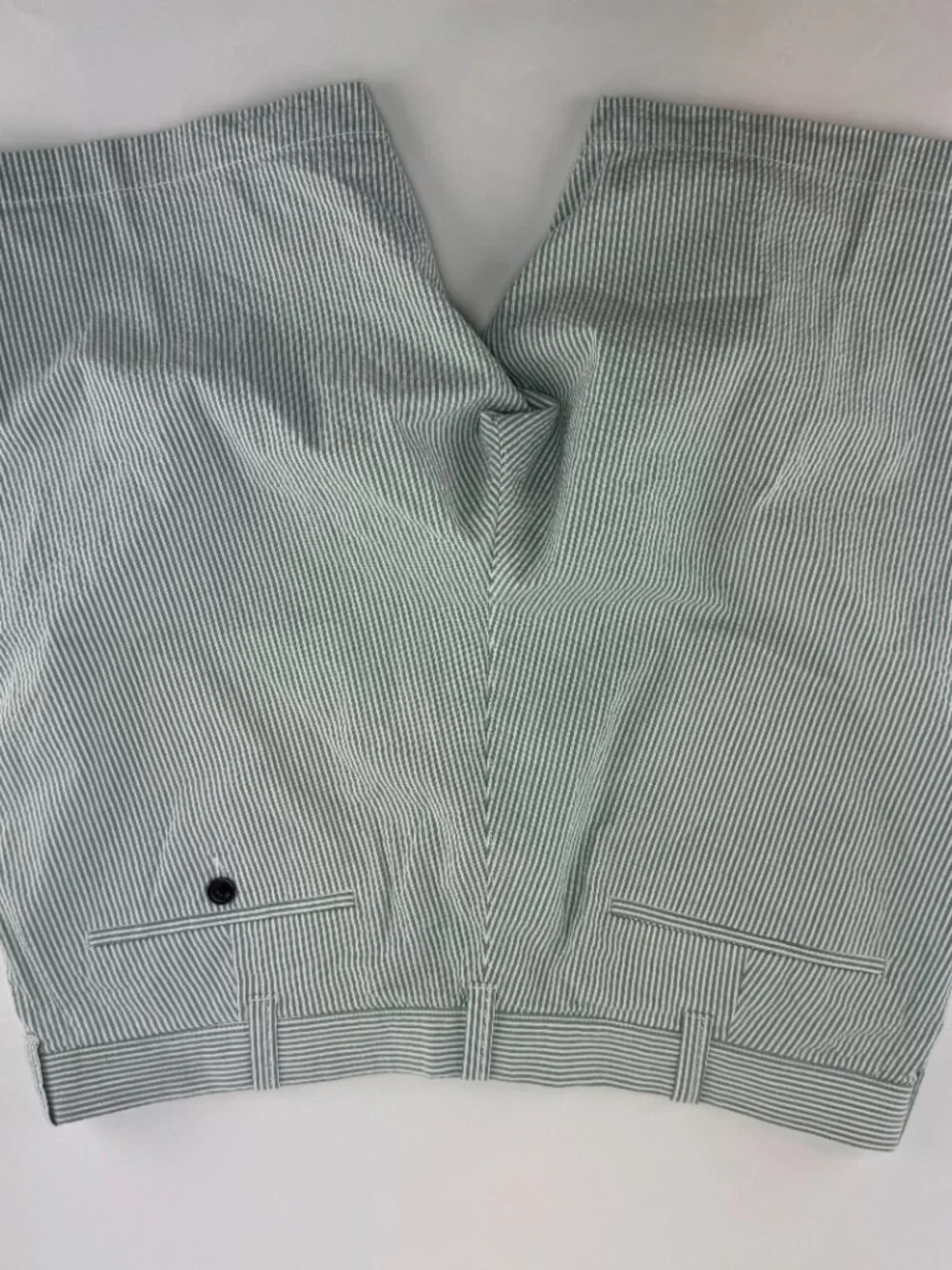 J. Crew Seersucker Shorts Green White Striped Men's Size 36 9
